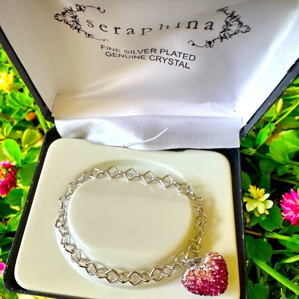 Serafina fine silver plated crystal 7 inch bracelet new in box
